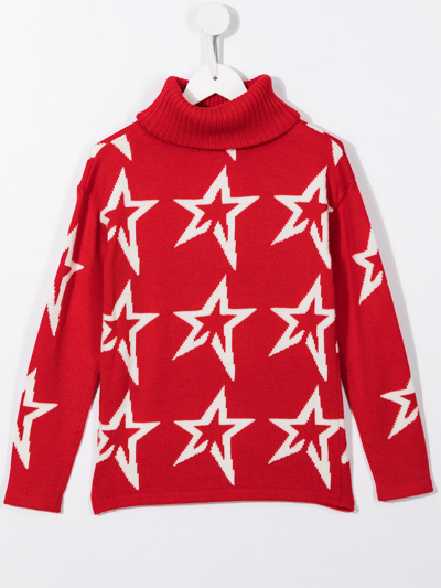 Shop Perfect Moment Star-print Roll Neck Jumper In Red
