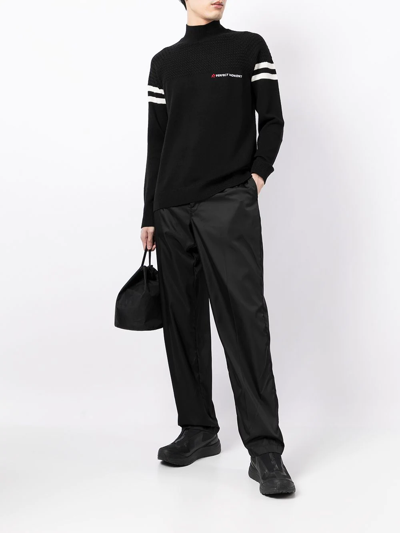 Shop Perfect Moment Embroidered Logo Roll Neck Jumper In Black
