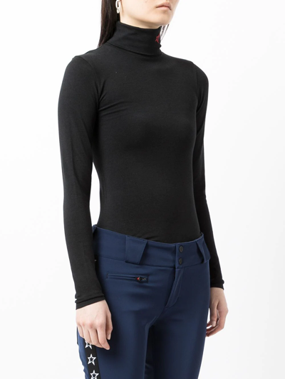 Perfect Moment Base Stretch-jersey Turtleneck Bodysuit In Black