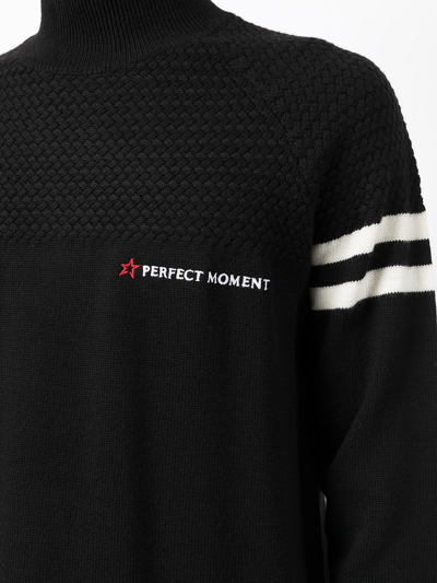 Shop Perfect Moment Embroidered Logo Roll Neck Jumper In Black