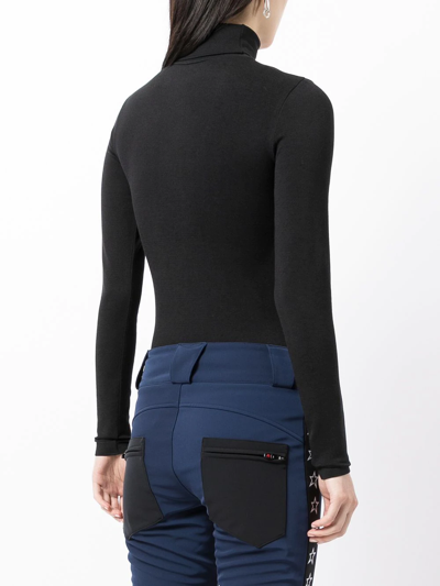 Perfect Moment Base Stretch-jersey Turtleneck Bodysuit In Black
