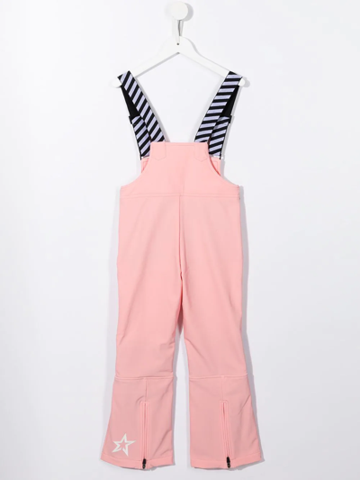 Shop Perfect Moment Rainbow Stripe-detail Dungarees In Pink