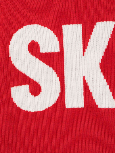 Shop Perfect Moment Ski-print Crew Neck Jumper In Red