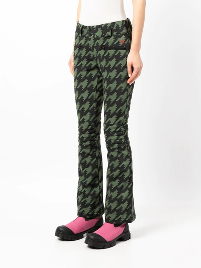 Shop Perfect Moment Aurora Flared Houndstooth Ski Pants In Black