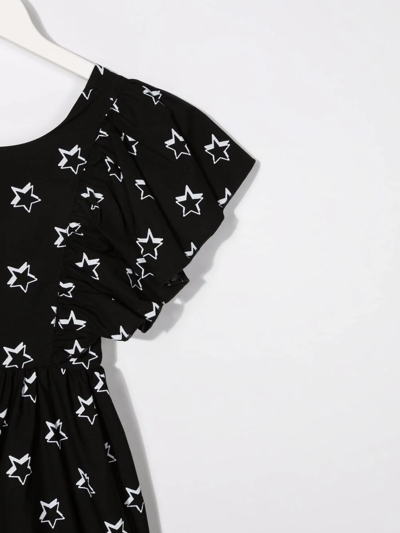 Shop Monnalisa Star-print Cotton Dress In Black