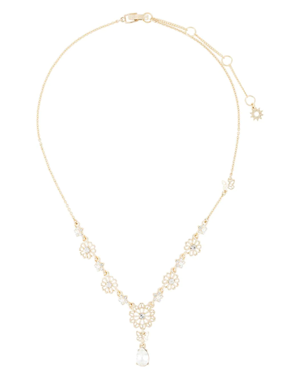 Shop Marchesa Notte Floral Chain Necklace In Gold