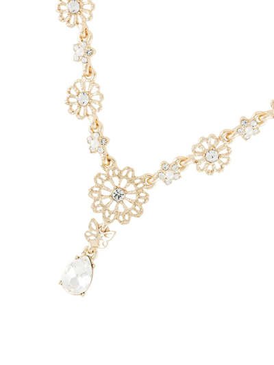 Shop Marchesa Notte Floral Chain Necklace In Gold
