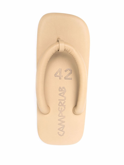 Shop Camperlab Hastalavista Leather Flip-flops In Neutrals