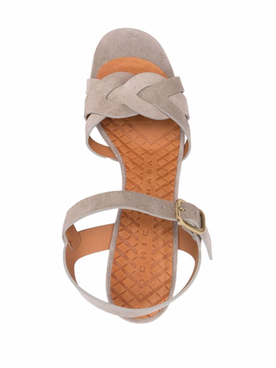 Shop Chie Mihara Bagaura Leather Sandals In Grey