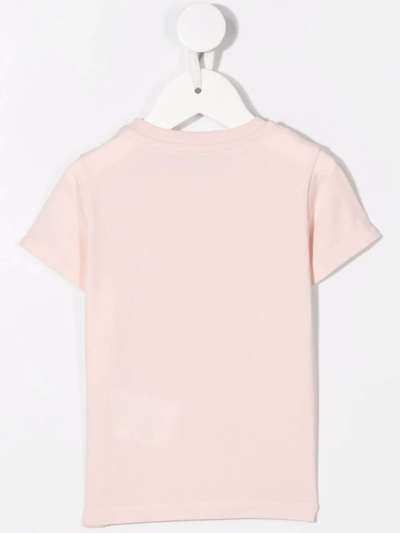 Moncler Logo-print Short-sleeved T-shirt In Pink