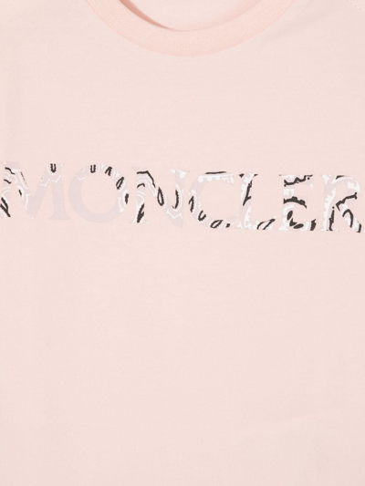 Moncler Logo-print Short-sleeved T-shirt In Pink