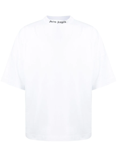 Shop Palm Angels Logo-print Short-sleeve T-shirt In White