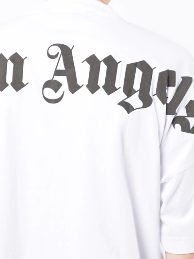Shop Palm Angels Logo-print Short-sleeve T-shirt In White