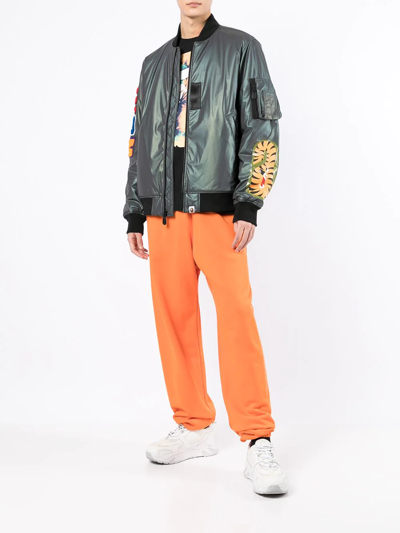 Shop A Bathing Ape Graphic-print Bomber Jacket In Grey