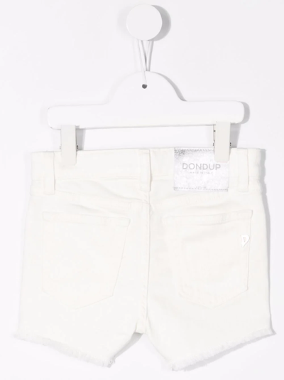 Shop Dondup Button-up Denim Shorts In White