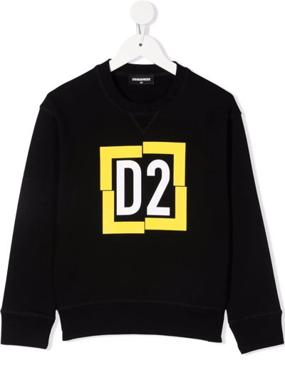 Shop Dsquared2 Logo-print Crew Neck Sweatshirt In Black