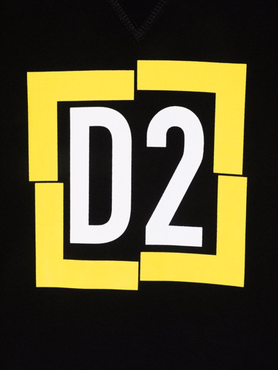 Dsquared2 Teen Logo-print Crew Neck Sweatshirt In Black