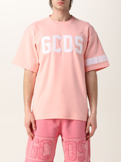 Shop Gcds T-shirt With Logo In Pink