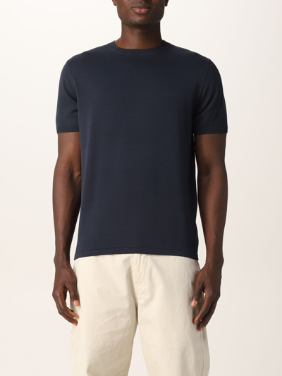 Shop Aspesi Cotton T-shirt In Blue