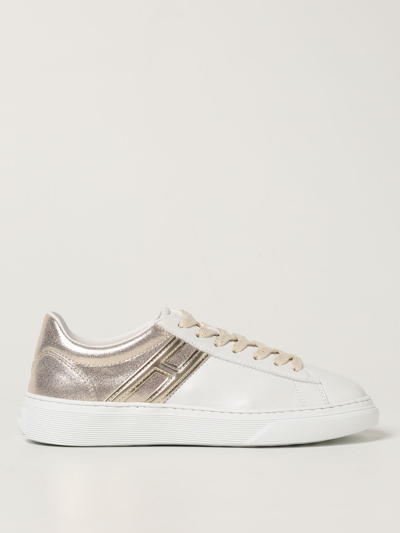 Shop Hogan H365  Sneakers In Leather With Elongated H In White
