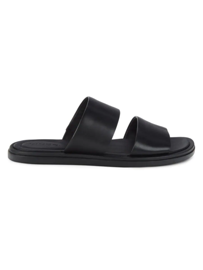 Shop Vince Men's Diego Double-strap Leather Sandals In Black