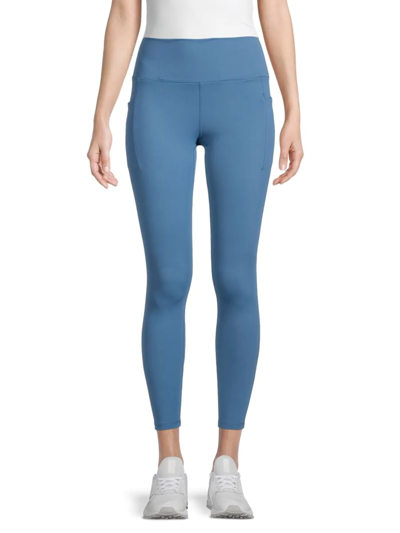 Shop Spyder Women's Bonded Pocket Leggings In Blue