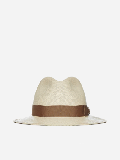 Shop Borsalino Medium Brim Straw Panama Hat