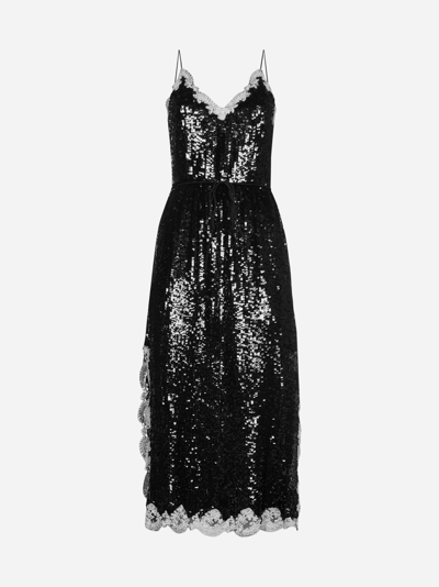 Shop Twinset Sequined Midi Slip Dress