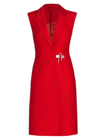 Shop Givenchy Women's Wool Wrap Dress In Red