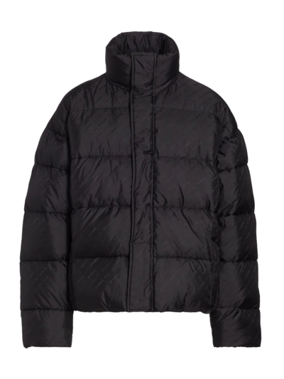 Shop Balenciaga Men's Jacquard Quilted Puffer Jacket In Black