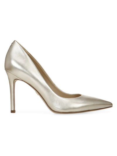 Shop Sam Edelman Women's Hazel Metallic Leather Pumps In Jute