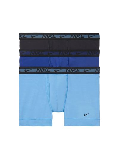 Shop Nike Men's 3-pack Dri-fit Ultra Stretch Micro Trunks Set In Blue Black