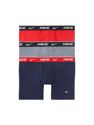 Shop Nike Men's 3-pack Dri-fit Essential Stretch Boxer Brief Set In Grey Red