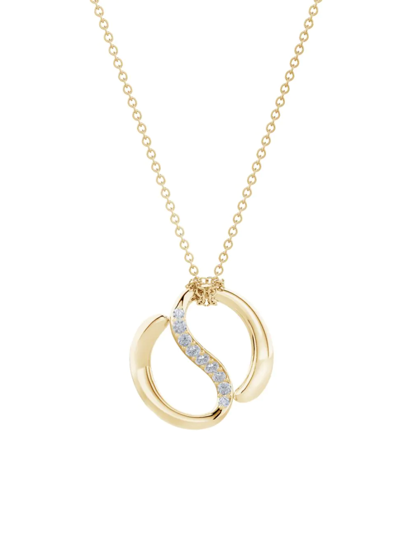 Shop Natori Women's Shangri-la 14k Yellow Gold & Diamond Yin-yang Pendant Necklace