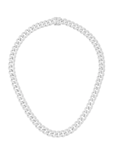 Shop Saks Fifth Avenue Women's 14k White Gold & 11.53 Tcw Diamond Pavé Chain Necklace