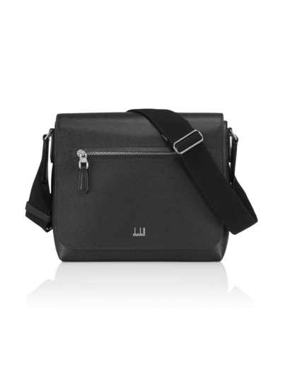 Shop Dunhill Men's Cadogan Leather Messenger Bag In Black