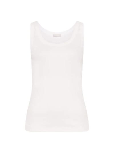 Shop Hanro Women's Sleep And Lounge Ribbed Cotton Tank Top In White