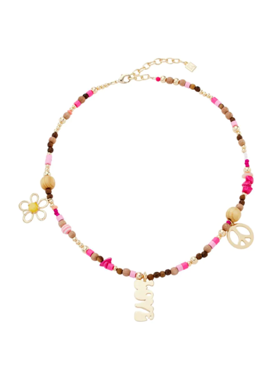 Shop Dannijo Women's Bahama Mama Goldtone & Beaded Pendant Necklace In Pink