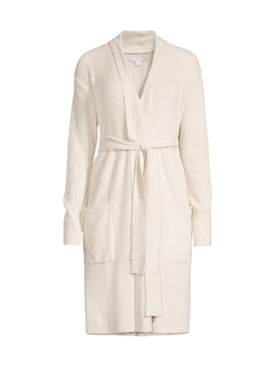 Barefoot Dreams Cozychic Lite Rib-knit Dressing Gown In Stone