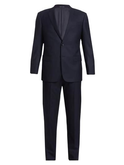 Shop Giorgio Armani Men's Wool Two-piece Suit In Navy