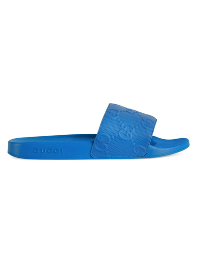 Shop Gucci Men's Pursuit Slide Sandals In Bright Splash