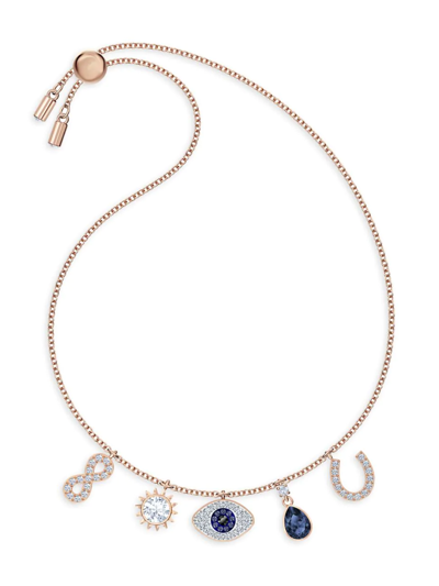 Shop Swarovski Women's Symbolic Rose Goldplated Crystal Charm Bracelet