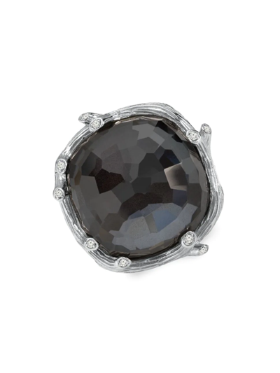 Shop Michael Aram Women's Enchanted Forest Sterling Silver, Hematite & Diamond Ring