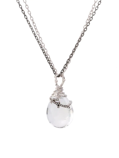 Shop Michael Aram Women's Enchanted Forest Sterling Silver, Quartz & Diamond Wisteria Pendant Necklace