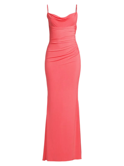 Shop Katie May Women's Surreal Cowlneck Gown In Coral