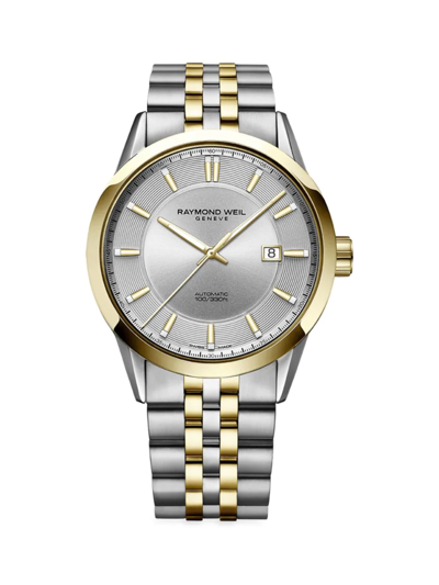 Shop Raymond Weil Men's Freelancer Two-tone Gold & Stainless Steel Automatic Bracelet Watch In Two Tone