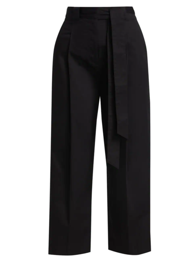 Shop Halston Women's Jaylin Twill Cropped Pants In Black