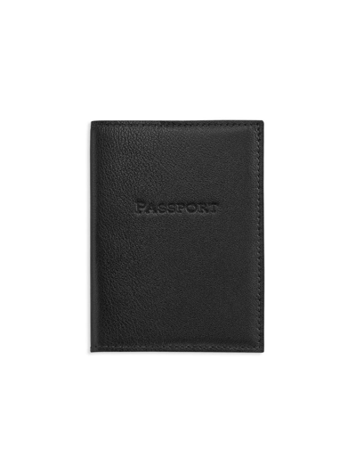 Shop Graphic Image Traditional Leather Passport Holder In Black