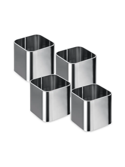 Shop Mepra Stile 4-piece Napkin Ring Set In Stainless Steel