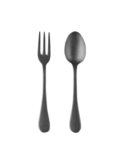 Shop Mepra Vintage Fork & Spoon Serving Set In Black